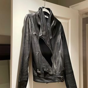 Leather motorcycle jacket